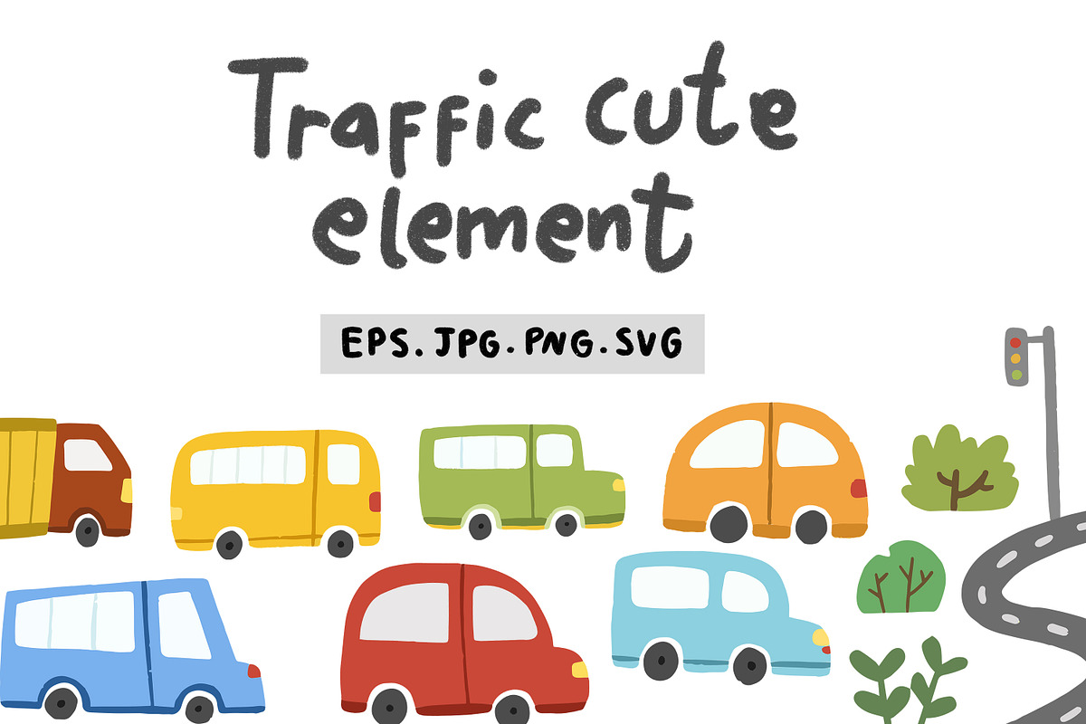 Traffic cute elements, an Object Graphic by RizkaNurfazrina (Photo 1 of 6)