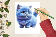 Funny blue cat clipart, an Illustration by Designworld (Thumbnail 4 of 5)