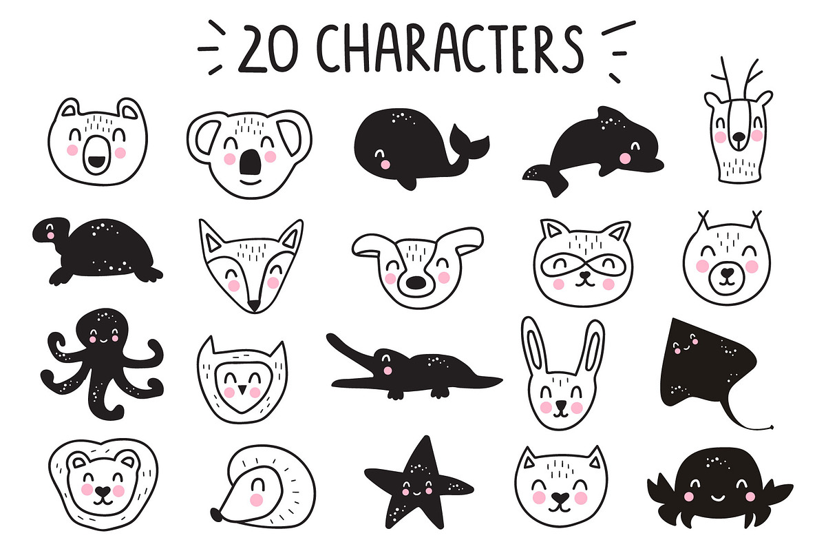 Scandinavian animals Kids collection, an Animal Illustration by cutelevindesign (Photo 2 of 9)