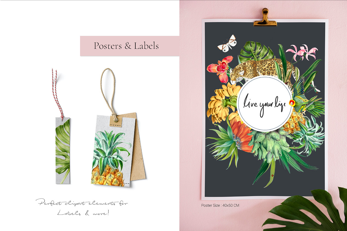 Jungle, Luxurious Cliparts & more!, a Pattern Graphic by Pink Linen (Photo 3 of 11)