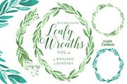 BUNDLE of Watercolor Leaves Clipart, an Illustration by Essem Creatives (Thumbnail 1 of 4)
