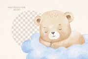 Watercolor teddy bear for nursery, an Animal Illustration by ElenaPlatovaArt (Thumbnail 8 of 12)