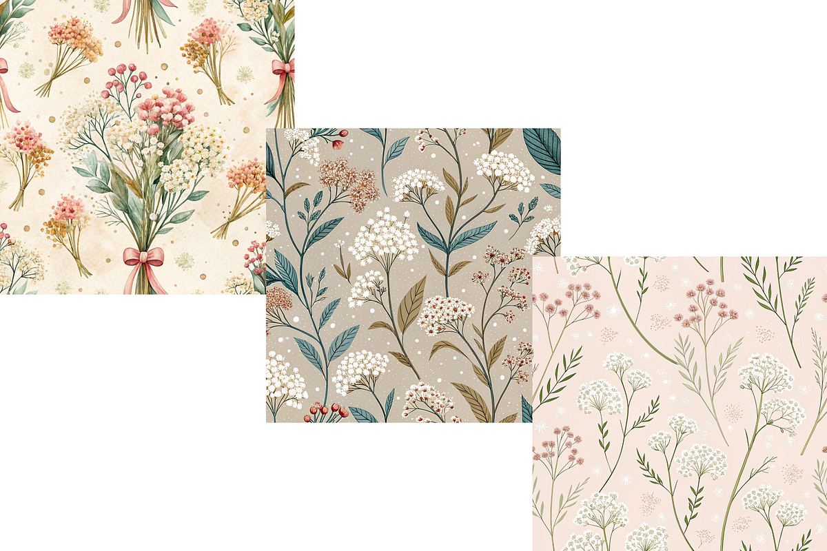 Cafe Rose Wild Florals Digital Paper, a Pattern Graphic by FloridPrintables (Photo 2 of 11)