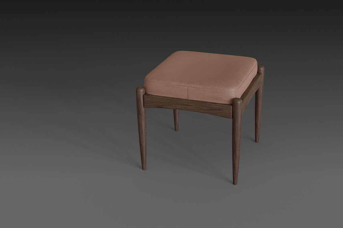 Chair with brown leather pillow, a Furniture 3D Model by NojskaAksjon (Photo 3 of 20)