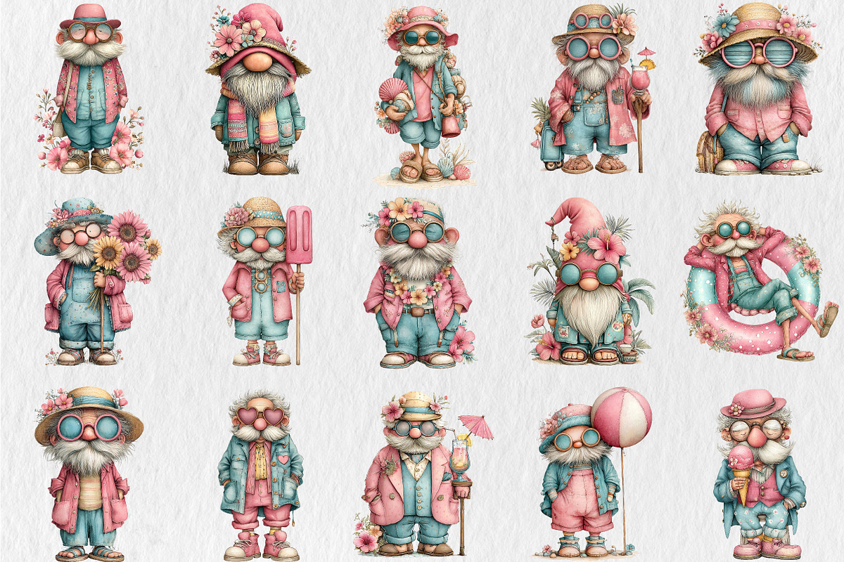Whimsical Summer Old Man Clipart, a Seasonal Illustration by Rose Art (Photo 2 of 5)