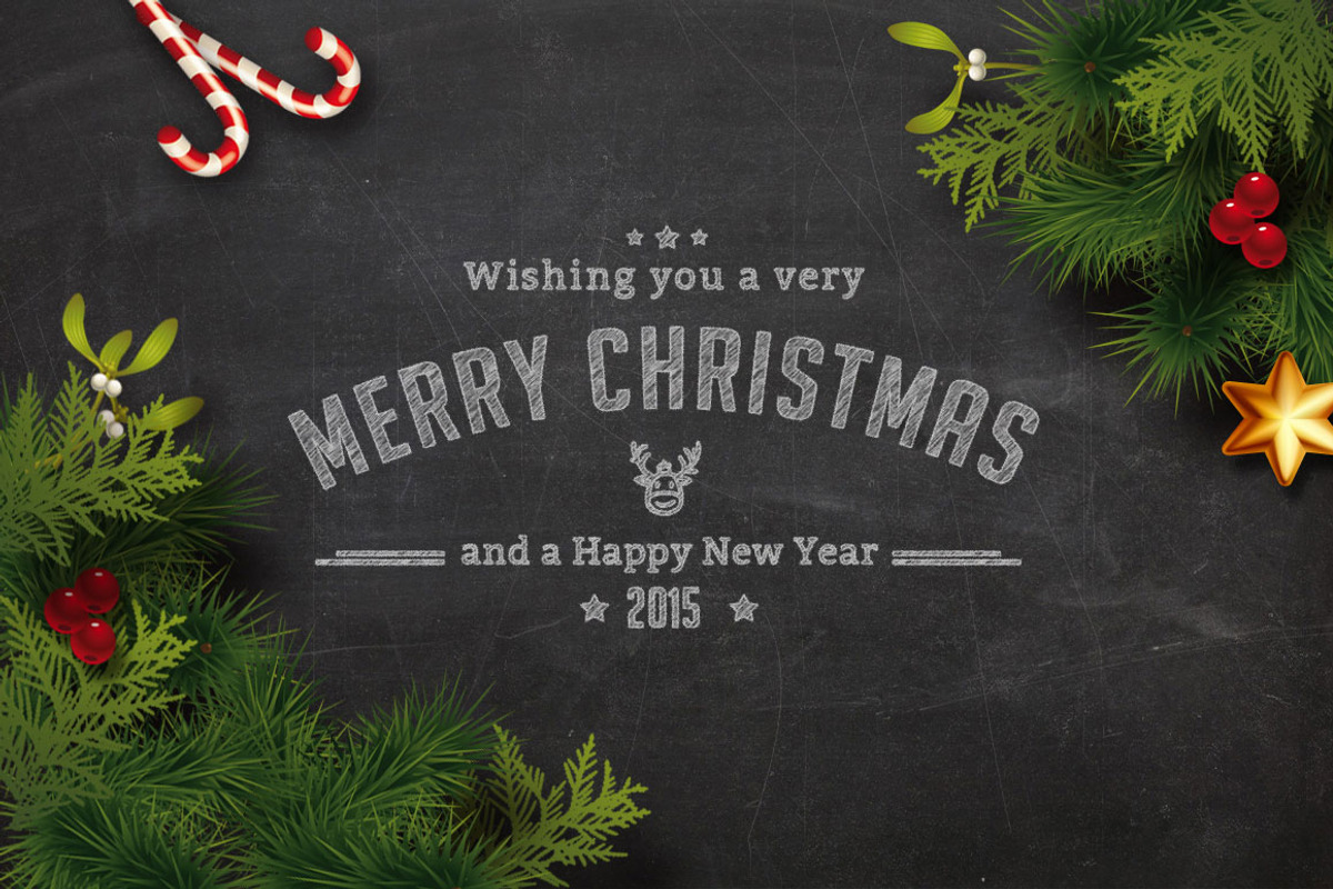 Christmas Chalk Badges + Background, an Illustration by Imagination Area (Photo 2 of 5)