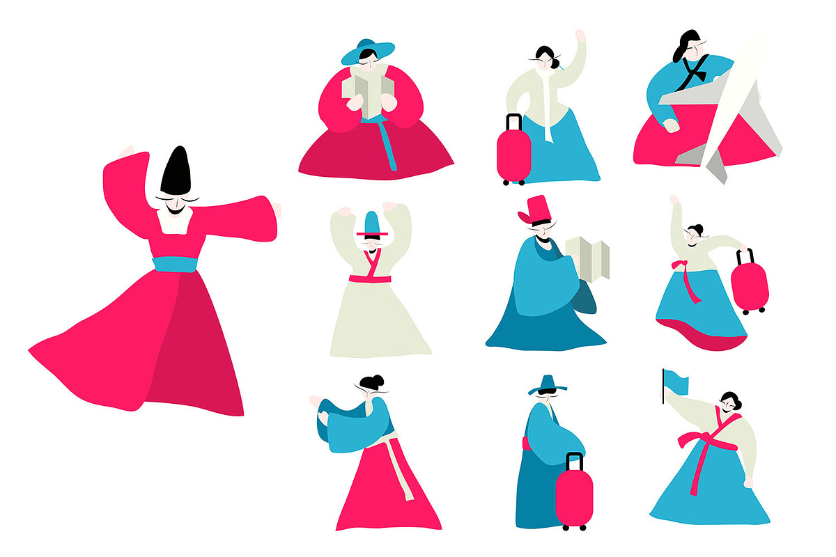 Korean People Flat Illustration, a Person Illustration by Fannan Studio (Photo 2 of 2)