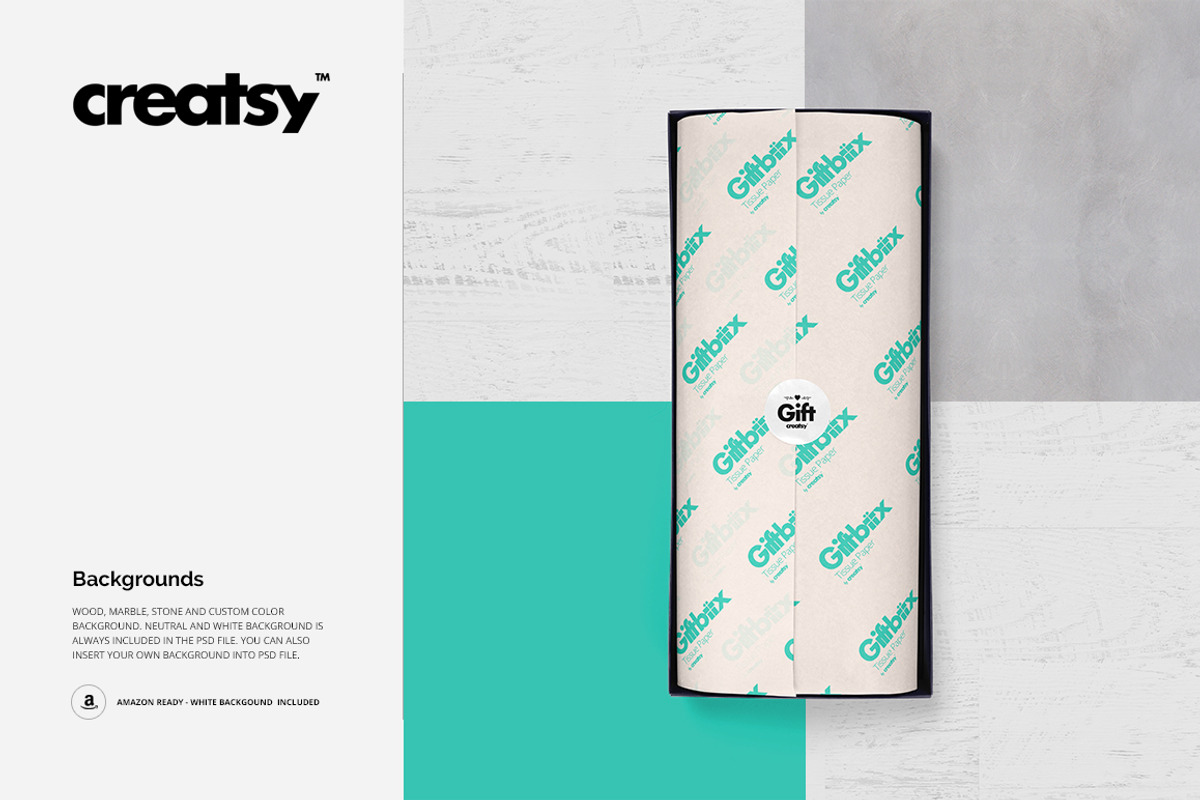 GiftBox Wrapping Tissue Paper Mockup, a Pens & Pencil Mockup by creatsy5 (Photo 16 of 18)