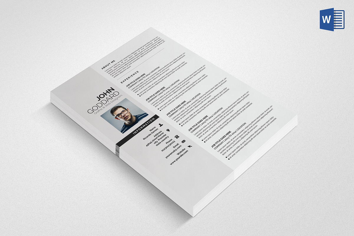 Minimal Resume/ CV Set, a Resume Template by graphicforest (Photo 5 of 7)