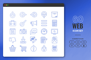 60 Web Icons Dualine, a Solid Icon by Flat Icons