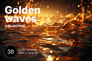 Golden waves. 38 images, a Decorative Illustration by Handmadefont (Thumbnail 1 of 10)