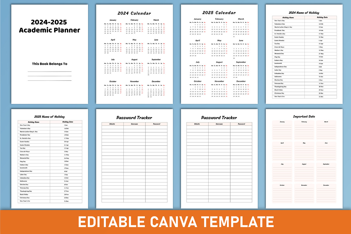 2024-2025 Academic Planner Canva, a Stationery Template by Mustafiz (Photo 2 of 5)