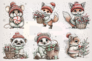 Christmas Woodland Animals Watercolo, a Transportation Illustration by Digital Artistic99 (Thumbnail 3 of 7)