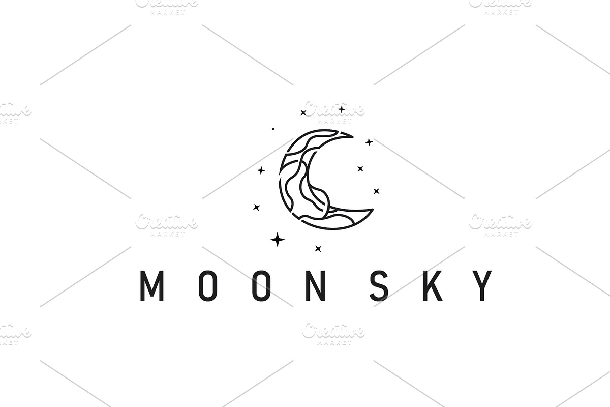 simple minimalist moon logo design, a Branding & Logo Template by Maylianaw28