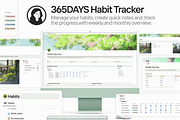 365DAYS Habit Tracker Notion, a Templates & Theme by KristinaK3 (Thumbnail 1 of 2)