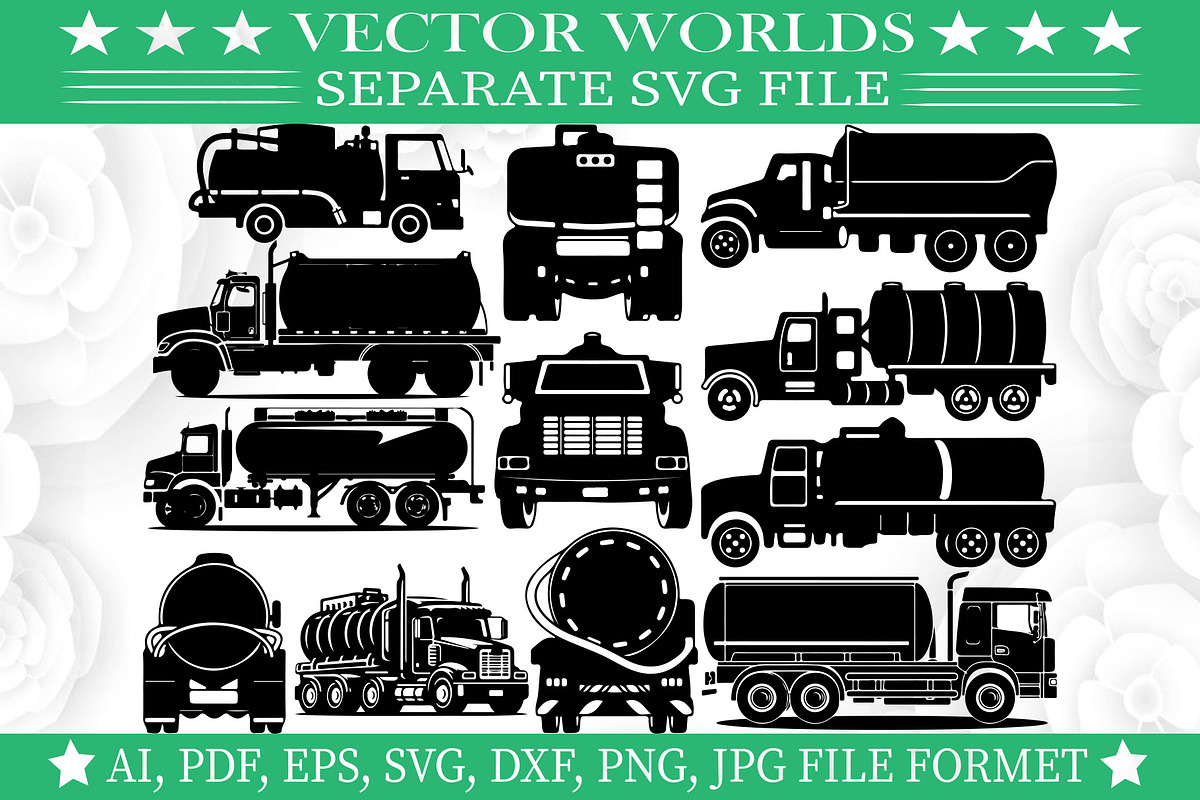 Septic Trucks SVG, Septic Trucks SVG, an Object Graphic by VectorWorlds
