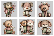 Whimsical Easter Teddy Bear Clipart, an Illustration by Black Bird Studio (Thumbnail 5 of 5)