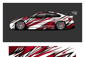 Dynamic Race Car Wrap Design, a Transportation Illustration by CarWrap design