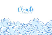 Hand drawn clouds background, a Decorative Illustration by Good Studio (Thumbnail 1 of 3)