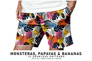 Monstera Leaves, Papayas and Bananas, a Pattern Graphic by Digital Art Creations (Thumbnail 6 of 7)