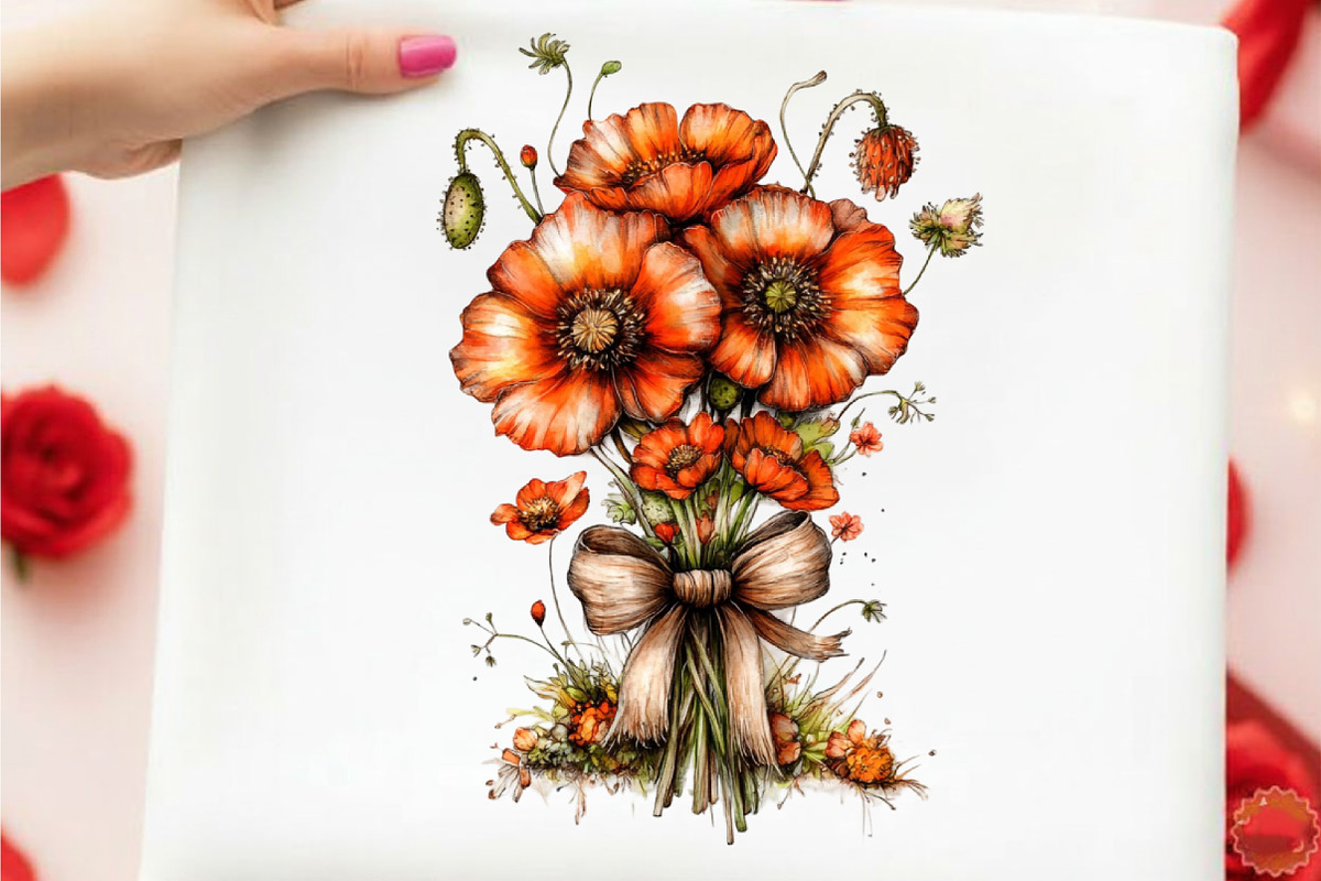 Spring Meadow Poppies Clipart Bundle, an Illustration by designcity5 (Photo 5 of 5)