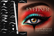 Eyeliner Stamp Brushes for Procreate, a Brush Add-On by sundrameda (Thumbnail 1 of 4)