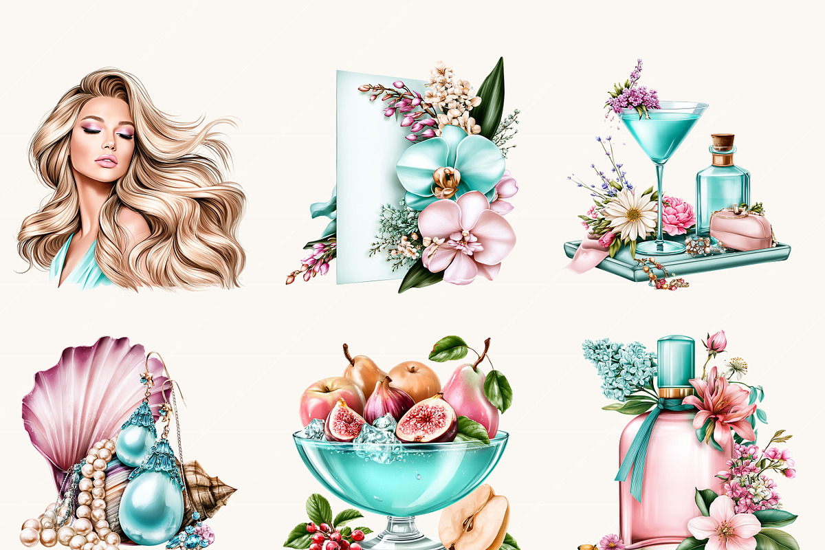 Coastal Glam Clipart Bundle, a Person Illustration by BusyDaydesign (Photo 3 of 9)
