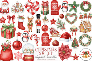 Sweet Christmas Clipart Bundle PNG, an Illustration by SinaCreation