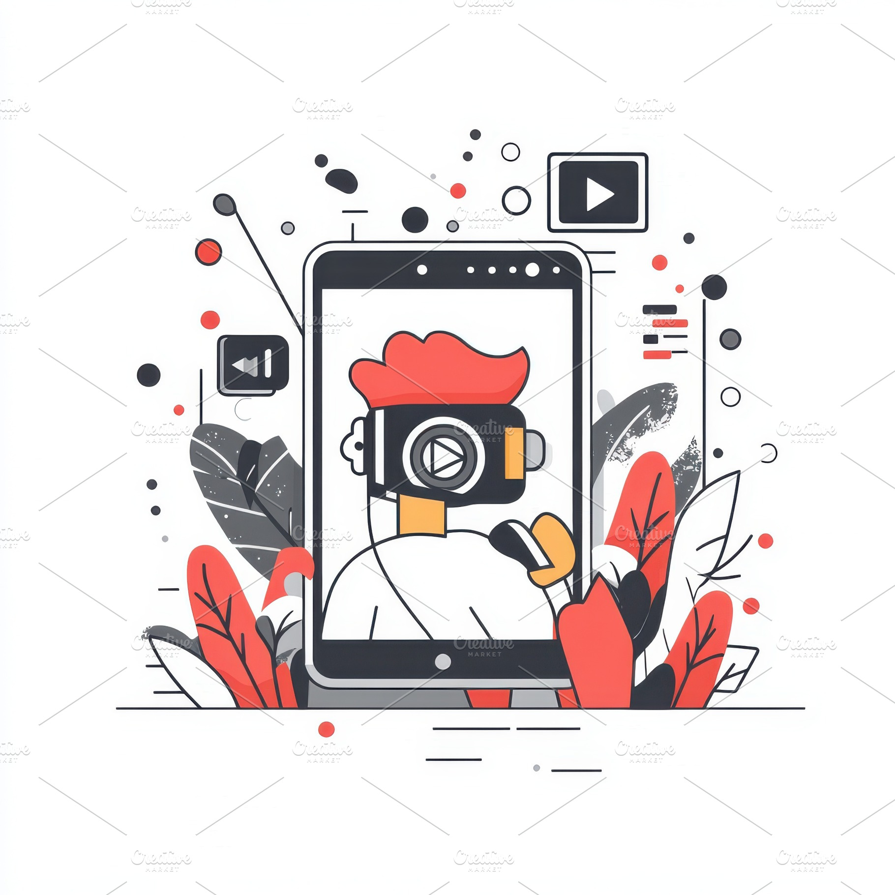 Smartphone Video Blogger Streaming L, an Abstract Photo by Pixeness Studio