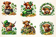 St Patrick's Day Peeking Highland, a Seasonal Illustration by DreamArtGraphic (Thumbnail 4 of 5)