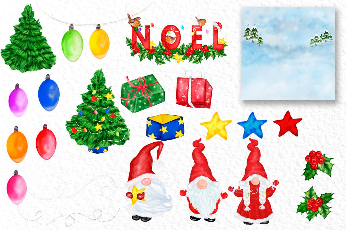 Gnomes Clipart Christmas clipart, an Illustration by vivastarkids (Photo 2 of 6)