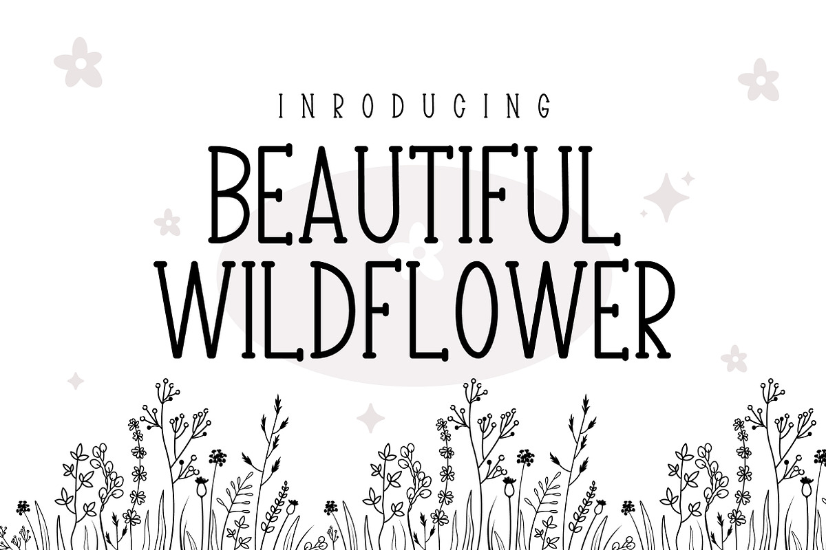 Beautiful Wildflower, a Serif Font by Mini_World (Photo 1 of 7)