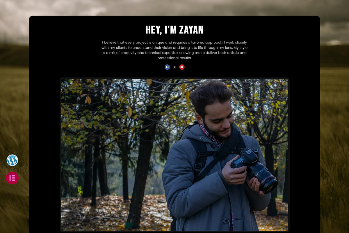 Photographer &Videographer Portfolio, a WordPress Template by hridoywebdev (Photo 2 of 2)