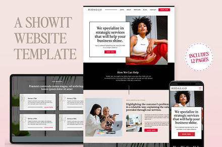 Showit Template for Small Businesses, a Websites & App Template by Amanda Pena Design