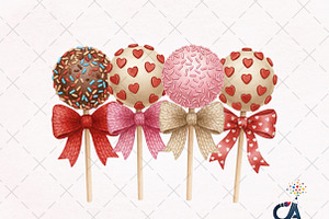 Faux Crochet Valentines Lollipop Png, an Illustration by Creative Art