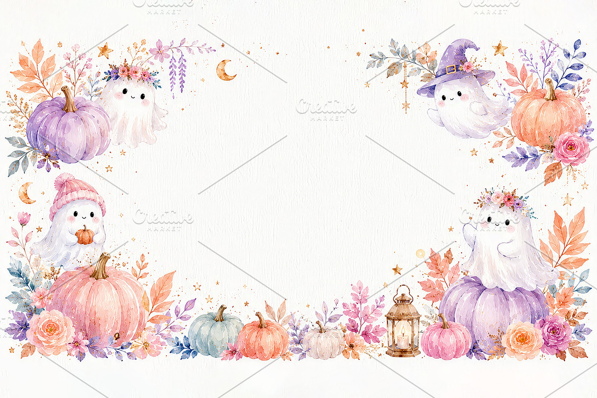 Cute Halloween Ghost Pumpkin BG, a Background Photo by Hamza067 (Photo 3 of 3)