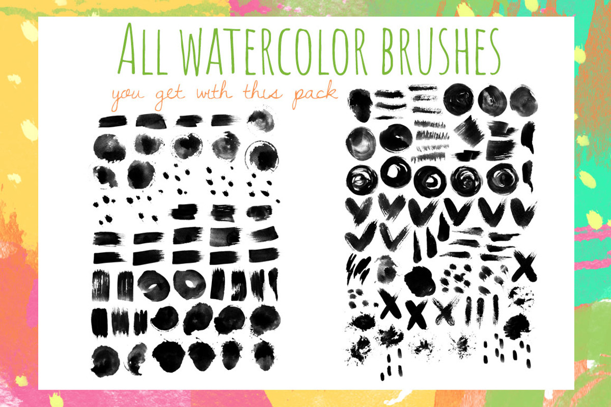 Watercolor Brushes Abstract Strokes preview 2