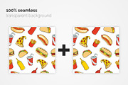 Fast Food Seamless Patterns, a Pattern Graphic by 3Y_Design (Thumbnail 3 of 6)