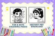 Chibi Printable Coloring Pages, a Person Illustration by ikarifq shop (Thumbnail 4 of 7)