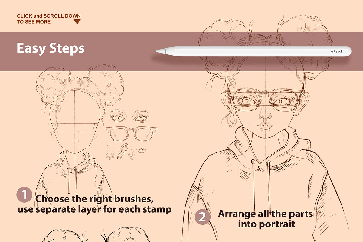 PROCREATE PORTRAIT CREATOR TOOLKIT, a Brush Add-On by AlexandraArt (Photo 13 of 14)