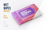 Wet wipes mockup. Angled view, a Packaging Mockup by easymock (Thumbnail 1 of 8)