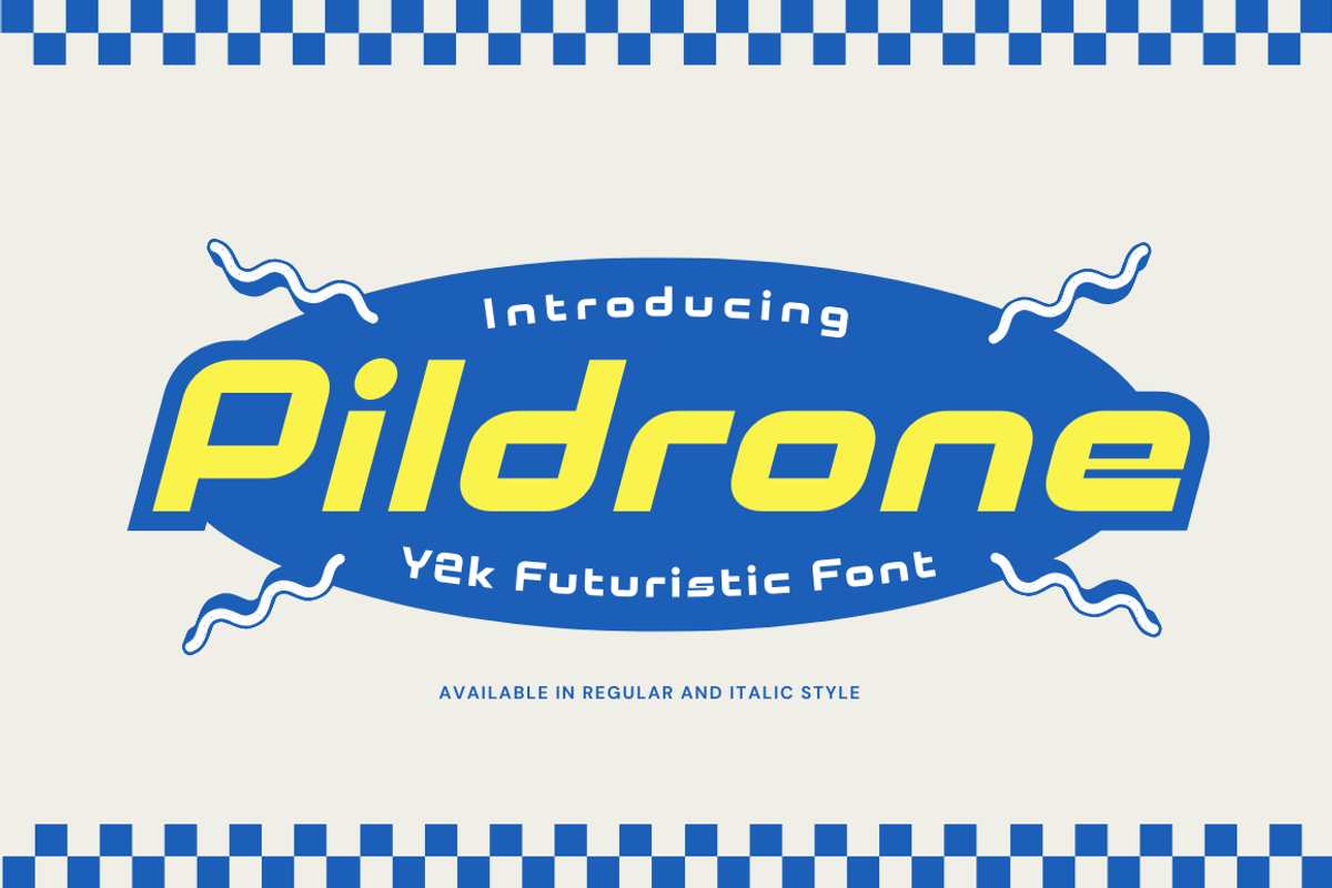 Pildrone - Y2k Futuristic Font, a Sans Serif Font by Sronstudio (Photo 1 of 12)