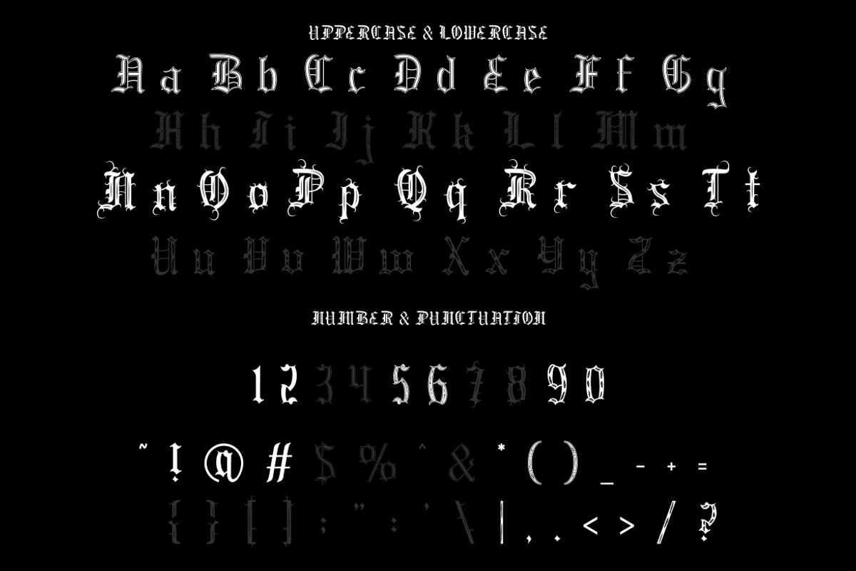 Dark Spire Blackletter Font, a Blackletter Font by PutraCetol Studio (Photo 5 of 11)