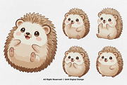 15 Bundle Watercolor Baby Hedgehog, an Animal Illustration by Morspective (Thumbnail 6 of 8)