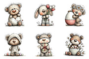 Whimsical easter teddy bear clipart, an Illustration by CreationArt (Thumbnail 3 of 5)