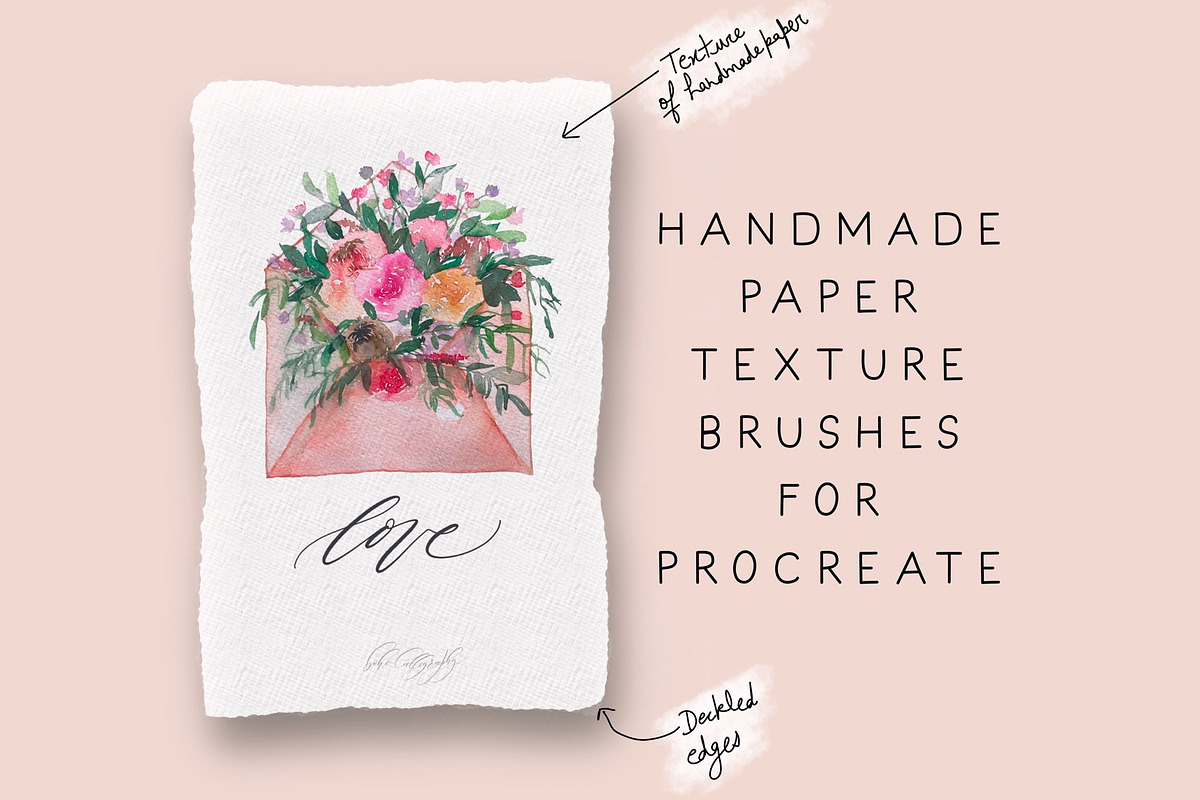 Paper Texture Brush for Procreate, a Brush Add-On by BohoCalligraphy (Photo 1 of 3)