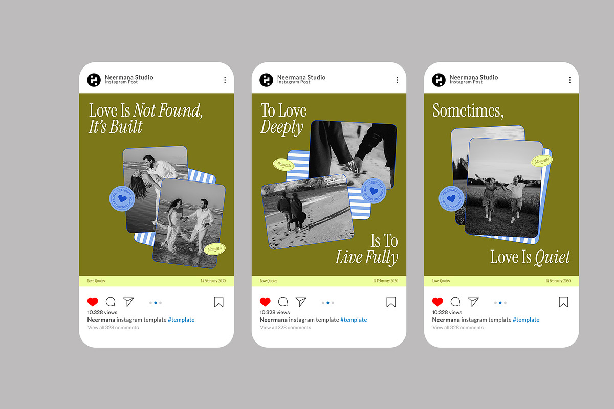 Green Love Quotes Instagram Post, a Social Media Template by Neermana (Photo 3 of 4)