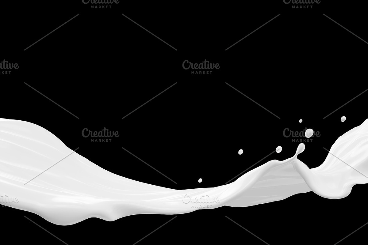 Milk splash on black background, a Food Illustration by ArtBackground