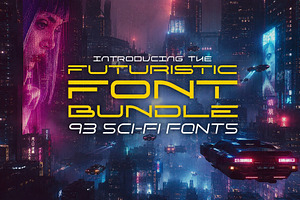 Futuristic Font Bundle - 93 Fonts!, a Sans Serif Font by HipFonts