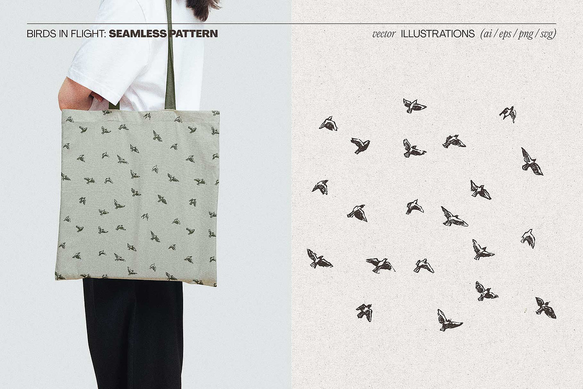 Sketch-Style Bird Flock Vector Set, an Animal Illustration by TheMountBirdStudio (Photo 8 of 11)